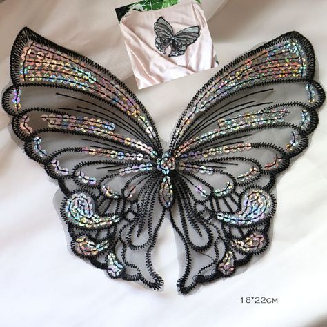 Cheap Patches, Buy Quality Home & Garden Directly from China Suppliers:Fashion 12color butterfly lace patches for clothing sew on sequin embroidery applique butterfly parche for clothes accessories Enjoy ✓Free Shipping Worldwide! ✓Limited Time Sale ✓Easy Return. Flower Girl Costume, Applique Clothes, Diy Clothes Accessories, Sequin Butterfly, French Embroidery, Butterfly Lace, Handmade Patch, Embroidered Jewelry, Tambour Embroidery