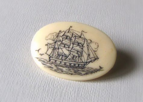 Scrimshaw Art, Craft Workshop, Surf Jewelry, Lace Pillow, Clipper Ship, Sperm Whale, Wooly Mammoth, Sailing Vessel, Bone Horn