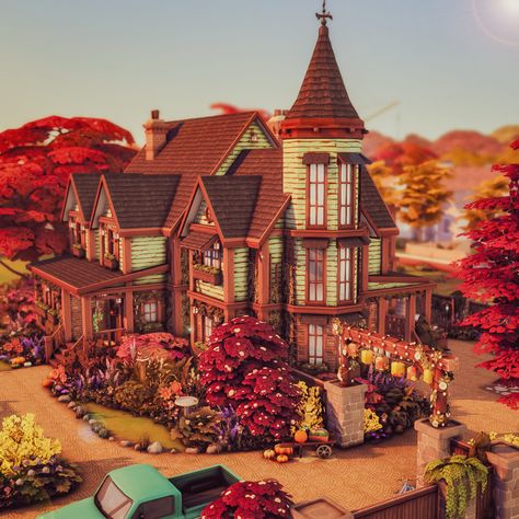 Autumn is coming! 🍁🍂 And who doesn't love it when the leaves on the trees change color, the evenings are still bathed in sunlight but are already getting cooler. Autumn is my second favorite season, after winter. And that's why I finally found a bit of motivation to build this house. It's not furnished, I hope you like it anyway. 🍁🍂🍁🍂🍁🍂🍁🍂🍁🍂 Have a lovely sunday sweeties! 🍁🍂🍁🍂🍁🍂🍁🍂🍁🍂 #thesims4builds #thesims4homes #showusyourbuilds #sccregram #somesimlishbuild #simstagram #thesims #sims ... Sims Layout, Autumn Is Coming, Sims Builds, Lovely Sunday, Sims 4 Build, Sims 4 Houses, Building Exterior, Favorite Season, House Room