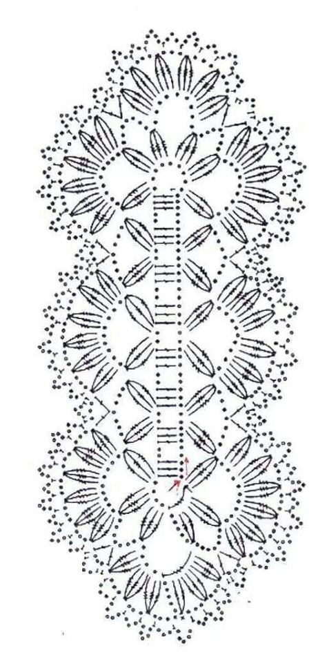 crochet diagram Háčkované Lemy, Crochet Doily Diagram, Crochet Table Runner Pattern, Crochet Dollies, Crochet Lace Edging, Crochet Table Runner, Crochet Bookmarks, Crochet Doily Patterns, Crochet Bracelet