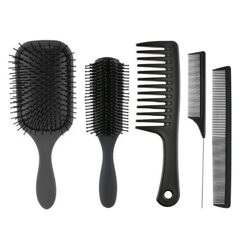 5Pcs Paddle Hair Brush Detangling Brushes Comb Hairbrush Set for Men Women Description: brand new and high quality Features: This is a detangler brush and comb set, these hair brushes can meet your different hair care needs. Suitable for wet, dry, long, short, thick, curly and tangled hair. Smooth teeth make it easy for tangled hair to radiate without pain and enjoy pleasant and comfortable combing. When combing, almost every tooth can fully for touch the scalp, effectively massage the for head Brush And Comb Set, Detangler Brush, Ceramic Brush, Fine Tooth Comb, Brush And Comb, 50s Hairstyles, Hair Brush Set, Comb Set, Tangled Hair