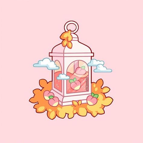 Cute Lantern Drawing, Aesthetic Highlight Covers Instagram Pink, Toh Oc, Lantern Drawing, Pastel Goth Aesthetic, Kawaii Pastel Goth, Graphic Shapes Design, Desktop Icons, Merch Ideas