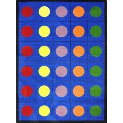 Lots of Dots, Primary Rectangle - 7'8" x 10'9" Classroom Rug, Beige Carpet, Carpet Runner, Blue Rug, 2nd Grade, Blue Area Rugs, Colorful Rugs, Kids Playing, Rugs On Carpet