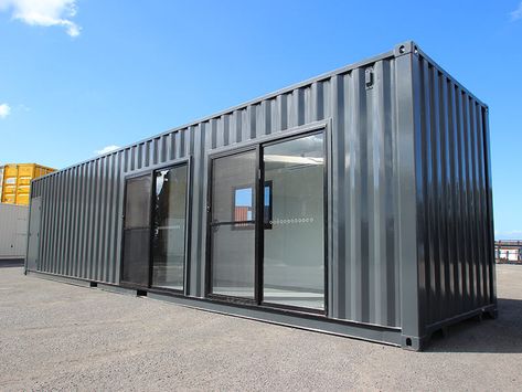 A sophisticated 40ft Container Office built with style and comfort in mind. Featuring a long list of shipping container accessories, this container office could be used for a variety of applications. Container Van House, Tiny House Australia, Shipping Container Office, Salon Interior Design Ideas, Beauty Salon Interior Design, Shipping Containers For Sale, 40ft Container, Container Conversions, Food Kiosk