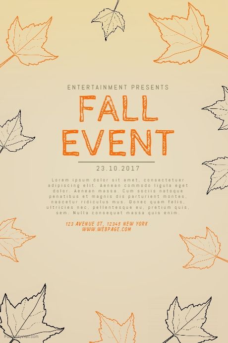 Fall Event Flyer Template | PosterMyWall Christmas Presents For Parents, Event Checklist, Cover Sheet Template, Social Media Images Design, Event Poster Template, Christmas Tags Printable, Presentation Cards, Free Gift Tags, Fall Events