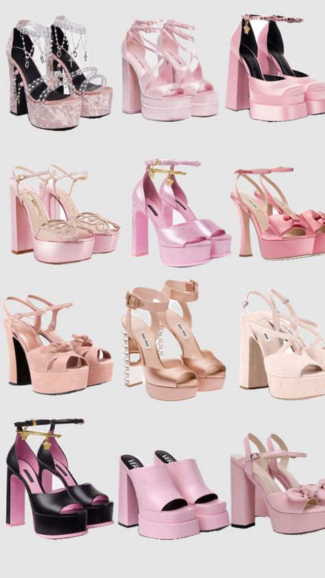 pink heels 🎀 #heels #versace #miumiu #miumiushoes #aestethic #pink #pinkheels Heels Versace, Versace Heels, Miu Miu Heels, Pink Platform Heels, Luxury Heels, Heels Aesthetic, Pretty Shoes Sneakers, Fashion Shoes Heels, Shoes Heels Classy