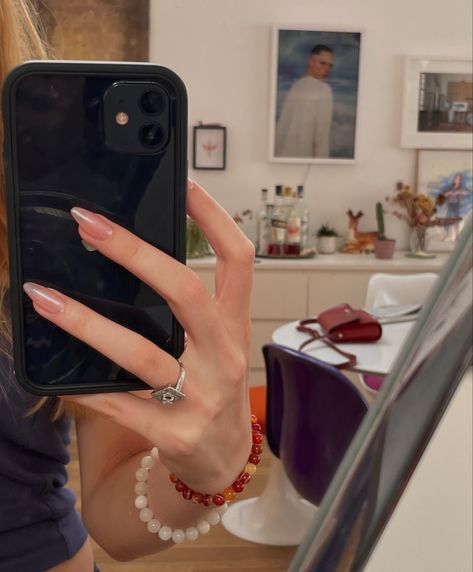 #mirrorselfies #iphone12 #chromenails #pinknaildesigns Nails Mirror Selfie, Nails Mirror, Pink Nail Designs, Chrome Nails, Almond Nails, Almond, Mirror Selfie, Mirror, Nails