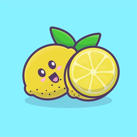 Cute lemon cartoon vector illustration s... | Premium Vector #Freepik #vector #logo Cartoon Lemon, Lemon Cute, Juice Drawing, Lemon Character, Lemon Cartoon, Lemon Illustration, Lemon Vodka Drinks, Lemon Images, Lemon Cleanse