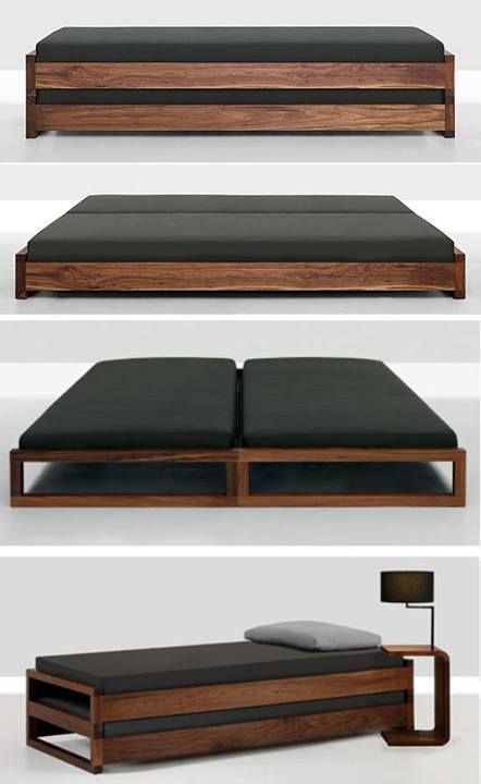 Stacking Bed, Sofa Pouf, Guest Beds, Små Rum Lidt Plads, Simple Bed Designs, Pure Design, Simple Bed, Diy Sofa, Guest Bed