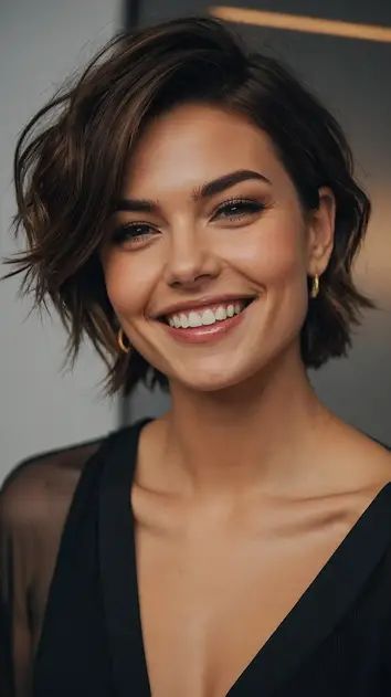 Short Hairstyle Long Bangs, Short Hair Long On Top For Women, Short Haircut With Long Bangs, Short Haircut For Thick Hair Round Faces, Women's Short Hairstyle, Short Hair Growing Out, Women S Haircut Short, Short Hairstyle Women Long Face, Should I Cut My Hair Short