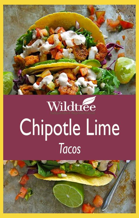 Wildtree Chipotle Lime Tacos Ingredients  2 Lbs. White fish such as cod  1 Tbs. + 1 tsp. Wildtree Chipotle Lime Rub  3 Tbs. Wildtree Garlic Grapeseed oil  1 C. Shredded Cabbage or Coleslaw mix  1 Tbs. Mayo  1 tsp. Wildtree Garlic Galore blend  1 lime  8 corn tortilas  Fresh Pico De' Gallo Lime Tacos, Organic Pantry, Wildtree Recipes, Wild Tree, Red Rabbit, Shredded Cabbage, Small Intestine, Lime Recipes, Cod Recipes