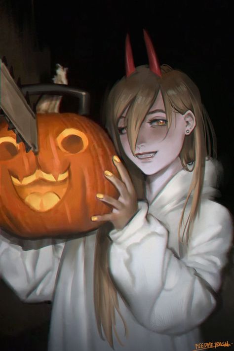 Chainsaw Man Halloween, Power Denji, Power Chainsaw Man, Power Chainsaw, Man Icon, Concept Artist, Chainsaw Man, The Devil, Art Show