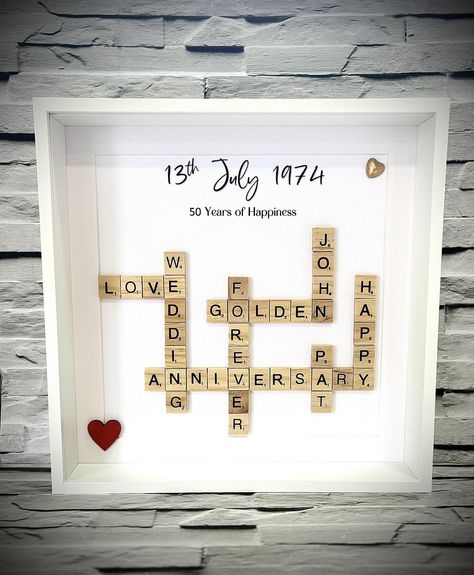 Stunning 🤩 Scrabble frame now available in 3 sizes, 2 frame colours and 3 mount colours to suit any occasion, order yours via the link below 👇 https://www.nicolajanecreates.com/collections/scrabble-art Scrabble Gift Ideas, Scrabble Frames, Photo Collage Prints, Scrabble Frame, Scrabble Art, Father Christmas Gifts, Scrabble Tiles, Remembrance Gifts, Wooden Heart