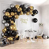 Gold Balloon Garland, Baby Boy Balloons, Black And Gold Balloons, Photo Balloons, Graduation Balloons, Silver Balloon, Purple Balloons, Metallic Balloons, Garland Arch