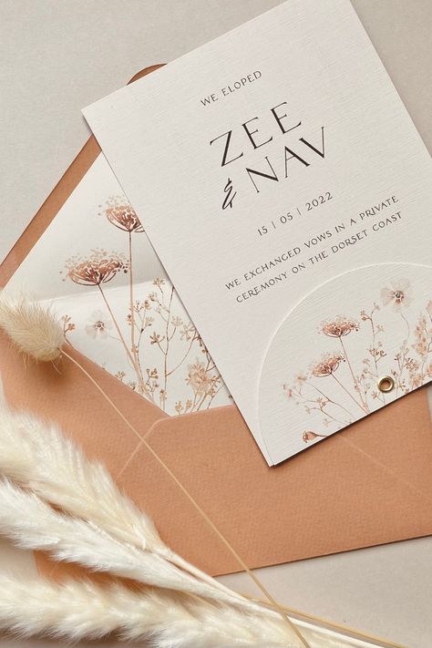 Minimalistic and modern boho inspired wedding stationery ideas | Bespoke wedding stationery design | Find out more on our boho wedding inspiration blog Boho Wedding Stationary, Modern Boho Wedding Invitations, Minimalist Wedding Stationery, Minimalist Boho Wedding, 2024 Watercolor, Wedding Stationery Ideas, Boho Wedding Invitations, Pampas Wedding, Boho Inspired Wedding