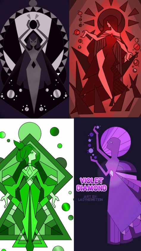 Diamonds Black Diamond Oc, Diamond Oc, Diamond Steven, Pink Diamond Steven Universe, Steven Universe Oc, Diamond Red, Oc Inspiration, Purple Diamond, Red Diamond