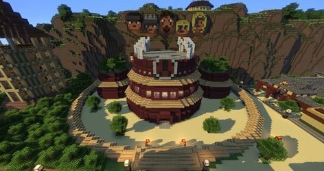 Naruto World Map, Naruto Village, Village Minecraft, Naruto Konoha, Konoha Village, Beast's Castle, Map Minecraft, All Minecraft, Minecraft Map