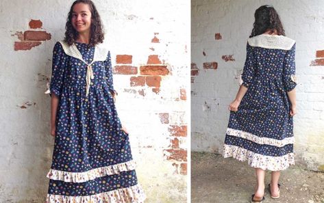 Liberty Devon Petals Dress - Alice Caroline - Liberty fabric, patterns, kits and more - Liberty of London fabric online Petals Dress, Flower Dance, Chunky Knit Jumper, Liberty Of London Fabric, Prairie Style, Hand Drawn Flowers, Liberty Of London, Instagram Worthy, Liberty Fabric