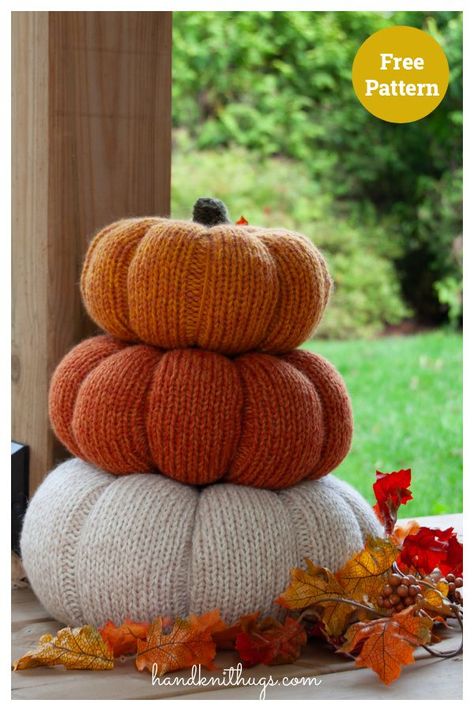 Thanksgiving Knitting Patterns Free, Knitted Gnomes, Knitted Halloween, Crochet Halloween Costume, Knitted Pumpkins, Halloween Knitting Patterns, Holiday Knitting, Pumpkin Patterns Free, Halloween Knitting