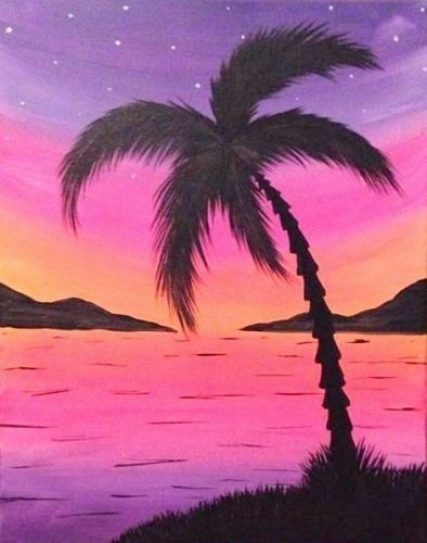 A cute picture Beach Canvas Paintings, Beach Sunset Painting, Sunset Landscape Painting, Sunset Canvas Painting, Easy Landscape Paintings, Mountain Landscape Painting, Simple Canvas Paintings, Cute Canvas Paintings, Oil Pastel Art