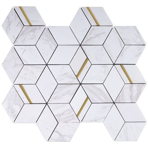 Hexagon Mosaic Tile, Hexagon Tile, White Marble Tiles, Marble Mosaic Tiles, Mosaic Wall Tiles, Hexagonal Mosaic, Stainless Steel Polish, Natural Stone Tile, Tile Installation