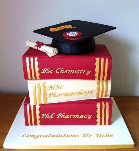 Phd Party, Nursing Graduation Cakes, Graduation Cake Ideas, College Graduation Cakes, Graduation Cake Designs, Graduation Party Cake, Grad Cake, Book Cakes, Phd Graduation