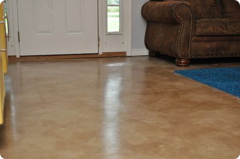 DIY Stained concrete Stained Concrete Floors Living Room, Concrete Living Room Floors, Diy Stained Concrete Floors, Concrete Living Room, Concrete Floors Living Room, Living Room Floors, Concrete Floors Diy, Diy Concrete Stain, Concrete Stain Colors