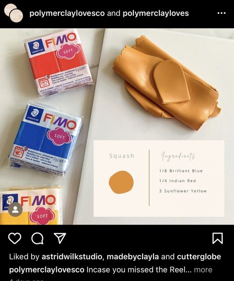 Mustard Clay Recipe, Fimo Soft Color Recipes, Fimo Color Recipes, Polymer Clay Color Mixing Chart, Fimo Recipe, Clay Recipes, Polymer Clay Recipe, Color Recipe, Color Mixing Guide