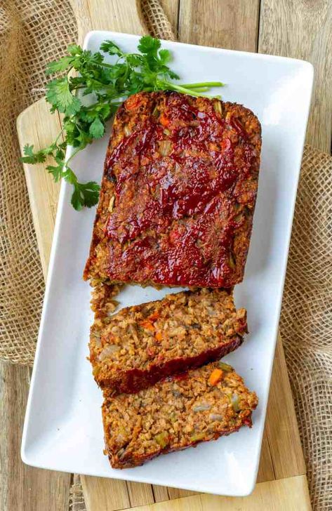 Tvp Meatloaf, Tvp Recipes, Red Potato Salad Recipe, Vegan Meat Recipe, Vegan Meatloaf, Red Potato, Sauteed Carrots, Tempeh Recipes, Vegan Meat