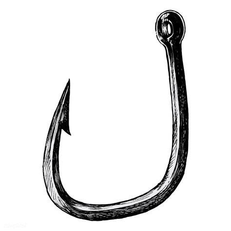 Hand drawn fish hook isolated | premium image by rawpixel.com Fish Hook Drawing, Fishing Hook Drawing, Fishing Hook Tattoo, Hammer Tattoo, Hook Tattoos, Cowboy Photography, Christian Tattoo, Adventure Quest, Yakuza Tattoo