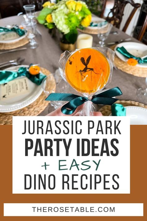 Looking for Jurassic Park party inspiration? You've come to the right place! Jurassic Park Snack Ideas, Jurassic Park Activities For Kids, Jurassic Park Treats, Jurassic Park Food Ideas, Jurassic Park Party Games, Jurassic Park Party Food, Jurassic Park Theme Party, Jurassic Park Party Ideas, Dinosaur Snacks