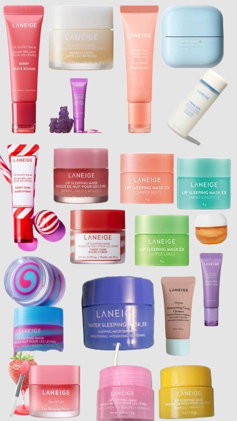 Laneige wishlist! Laneige Collection, Lange Products, Skincare Ideas, Makeup Stuff, Skin Care Products, Christmas Wishlist, Glow Up?, Care Products, Skin Care