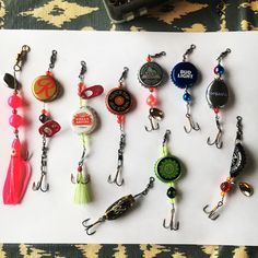 My beer bottle cap f  My beer bottle cap fishing lures #troutfishingideas #fishingluresdiy Bottle Cap Fishing Lures, Homemade Fishing Lures, Diy Fishing Lures, Trout Fishing Tips, Beer Bottle Cap, Fly Fishing Tips, Bass Fishing Lures, Bass Fishing Tips, Fishing Diy