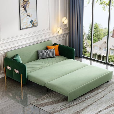 Sofa Bed Green, Loveseat Futon, Full Sleeper Sofa, Awesome Furniture, Velvet Sofa Bed, Small Couch, Pull Out Couch, Folding Sofa Bed, Folding Sofa