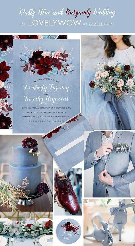 Romantic Wedding Colors, Wedding Color Scheme, Wedding Collage, Wedding Color Combos, Flower Wedding Invitation, Dusty Blue Weddings, בר מצווה, Wedding Theme Colors, Fall Wedding Colors