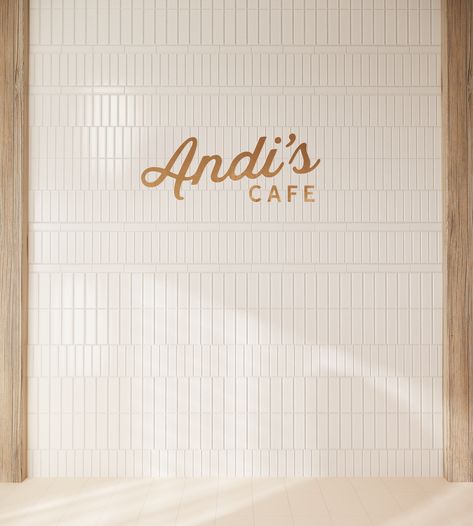 Andi's Cafe Custom Accent Wall | Fireclay Tile Cafe Tile Wall, Bakery Accent Wall, Accent Wall Commercial Design, Cafe Accent Wall, Coffeehouse Design, English Cottage Kitchens, Triangle Tiles, Neutral Tile, Tile Brick