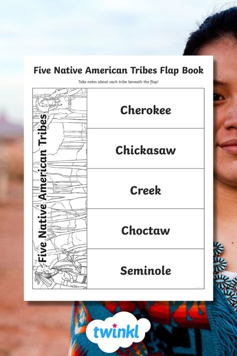 This Native American printable booklet is ideal to support your teaching of indigenous Americans, in particular the Cherokee, Chickasaw, Creek, Choctaw, and Seminole tribes.


Being in a flap book format means that your students can take notes about each tribe as you conduct some whole-class teaching input about the Trail of Tears or when studying the impact of Andrew Jackson’s Indian Removal Act. Indian Removal Act, Seminole Tribe, Trail Of Tears, Indigenous Americans, Andrew Jackson, Research Skills, Native American Tribes, Homeschool Resources, Flip Book