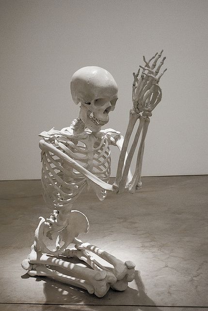 Marc Quinn Waiting for Godot 1 by Simona Micia, via Flickr Skeleton Pics, Silly Skeleton, Waiting For Godot, Marc Quinn, Skull Reference, Hidden Doors, Skeleton Anatomy, Model Tattoo, Barking Dog