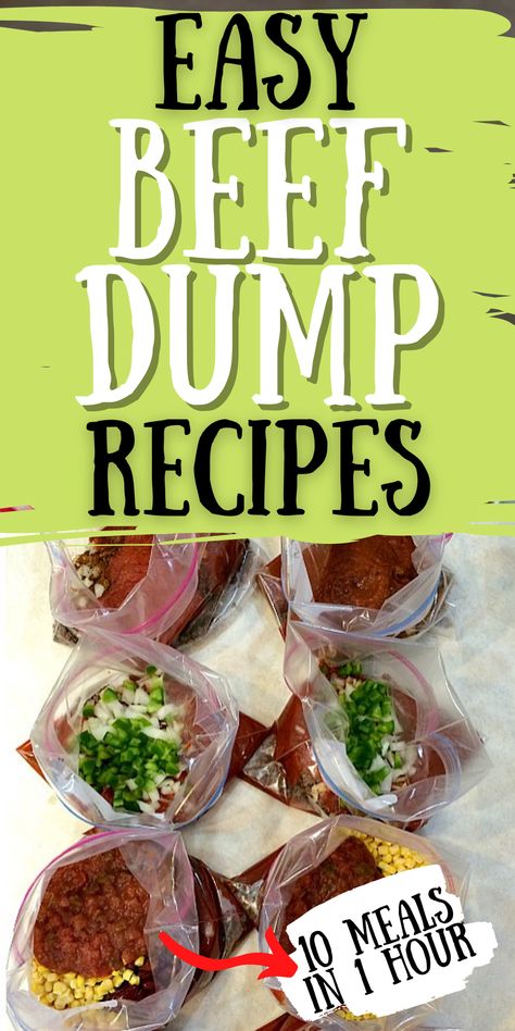 Beef Dump Recipes, Hamburger Freezer Meals, Frozen Crockpot Meals, Freezer Bag Meals, Crockpot Meal Prep, Beef Freezer Meals, Crockpot Dump Recipes, Dump Recipes, Freezer Dinners