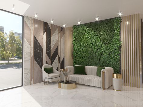 #design #moderndesign #luxury #luxuryinteriors Santorini Garden, Tropical Reception, Resort Hotel Design, Office Counter Design, Sofa Layout, Lobby Seating, Wooden Front Door Design, Presentation Design Layout, Reception Sofa