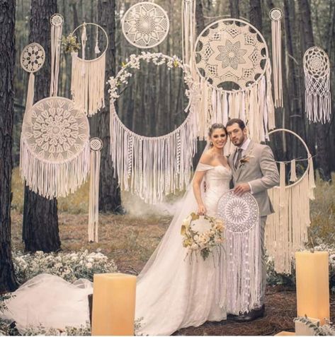 Forest Wedding Decorations, Dreamcatcher Wedding, Dream Catcher Wedding, Mandala Wedding, Hanging Centerpiece, Bohemian Wedding Decorations, Boho Party, Wedding Set Up, Design Your Dream House