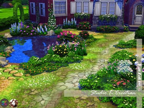 Studio K Creation: Mega garden terrain set 2 • Sims 4 Downloads Sims 4 Garden Ideas Base Game, Sims 4 Garden Ideas, Sims4 House, Vertical Garden Plants, How To Garden, Sims 4 House Plans, The Sims 4 Packs, Sims Ideas, Sims Building