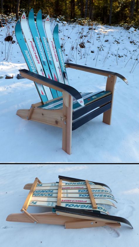 Ski Chair, Ski House Decor, Ski Lodge Decor, Adirondack Chair Plans, Ski Decor, Deco Studio, Ski House, Lodge Decor, Lake Placid