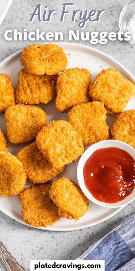 Air Fryer Frozen Chicken Nuggets: the best way to make the easiest meal even easier! This method for cooking frozen nuggets is quick, easy, fool-proof, and yields perfect results every time. Nuggets Air Fryer, Frozen Chicken Nuggets, Cooking Frozen Chicken, Frozen Chicken, Air Fryer Chicken, Boneless Chicken, Chicken Nuggets, Poultry Recipes, Buffalo Chicken