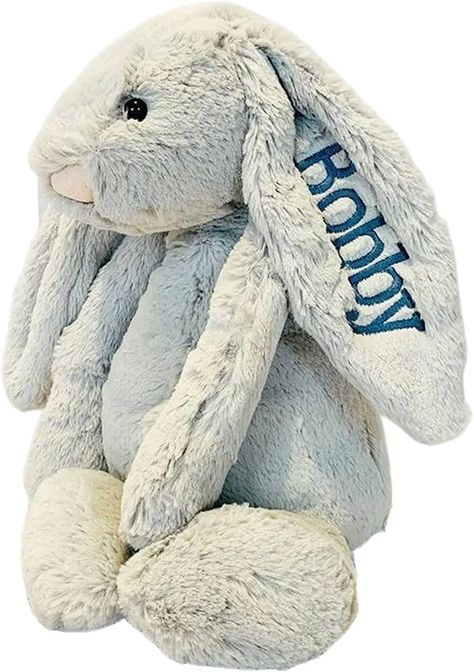 Amazon.com: shiguangji Embroidered Bunny Easter Gifts for Baby Personalized Baby Gifts Bunny Doll Easter Gift Toddler Toys Newborn Toys : Toys & Games Toddler Easter Gifts, Custom Plush, Baby Stuffed Animals, Rabbit Plush Toy, Personalized Easter Bunny, Personalized Bunny, Easter Gifts For Kids, Newborn Toys, Bunny Doll