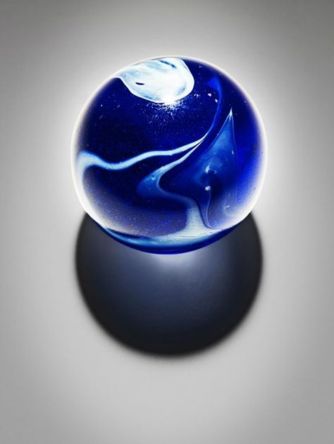 A Marble by James Day Marbles Images, Art Goals, Marble Ball, Hyper Realistic Paintings, Blue Things, Perfume Bottle Art, Marble Painting, Persian Blue, Still Life Photos