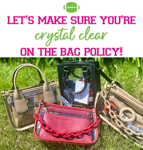 It's FOOTBALL season! We're here to make sure you're "in the clear" before the big game. All of our clear handbags/purses are stadium approved. Need to reference the policy? https://www.secsports.com/clear-bag-policy Get yours today! https://morethanwords.com/collections/stadium-bags #clearbagpolicy #stadiumbag #clearpurse #clearhandbag #footballseason Clear Handbags, Stadium Bag, Clear Purses, Clear Bag, Clear Bags, More Than Words, Football Season, Big Game, Make Sure