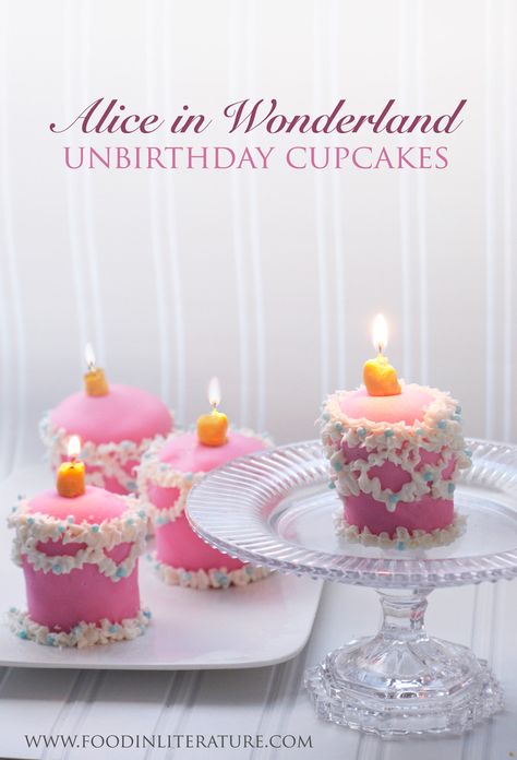 Alice in Wonderland Unbirthday Cake Tea Infused cupcakes | In Literature Unbirthday Cake, Alice In Wonderland Cupcakes, Infused Cupcakes, Geek Food, Tea Party Theme, Dinner And A Movie, Alice In Wonderland Tea Party, Cupcakes Recipe, Cake Cupcakes