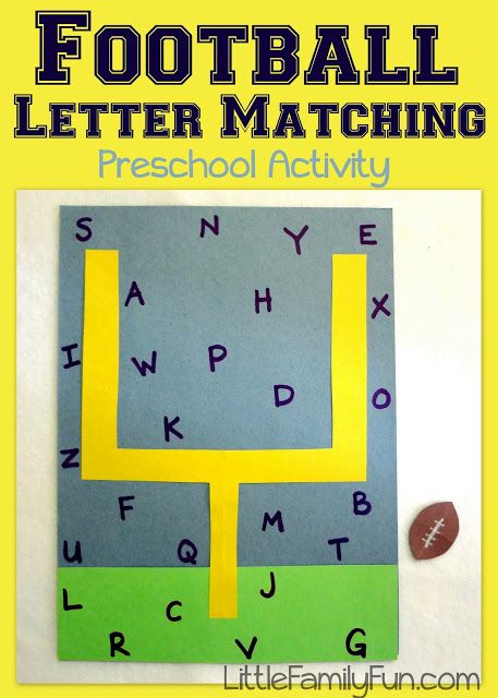 Touchdown ABC's Letter Matching Preschool, Super Bowl Activities, Football Activity, Sports Theme Classroom, Letter Games, Abc Activities, Activities For Boys, Preschool Literacy, Football Themes