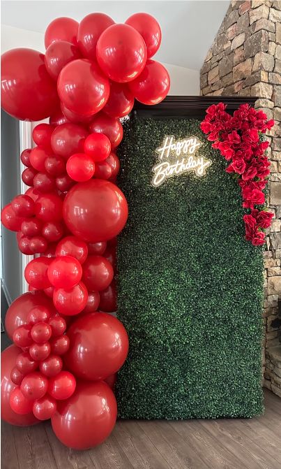 Ruby Red Balloons, 100 pcs Dark Red Balloons for Party Decorations, Birthday Decorations Red And Green Backdrop, Red Ballons Decorations, Red Birthday Party Decorations For Women, All Red Party, Red Birthday Backdrop, Red And White Backdrop, Red Grad Party, Red Pool Party, Red Birthday Decorations